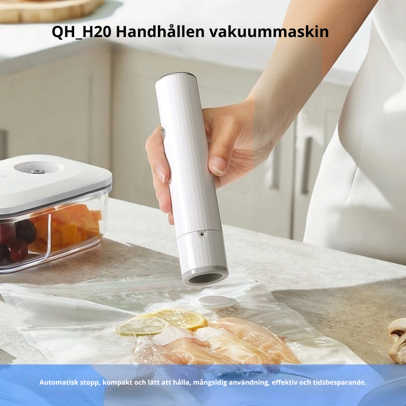 Bärbar uppladdningsbar vakuum förpackare