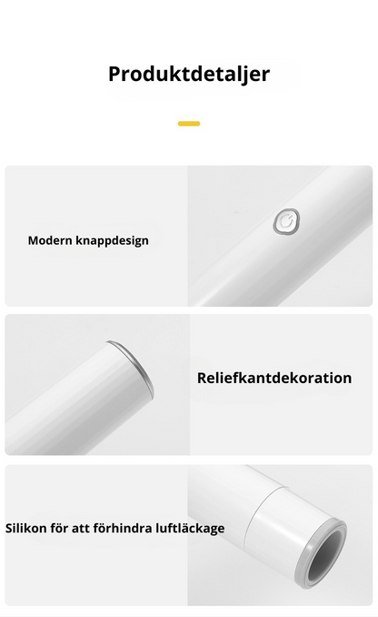 Bärbar uppladdningsbar vakuum förpackare